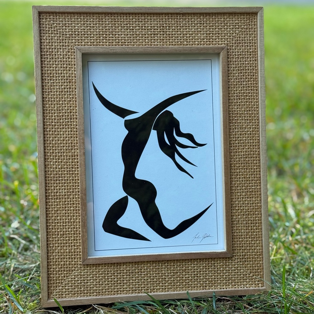 Powerful Woman Dancing Rejoicing
Natural Fiber Framed Silhouette Art